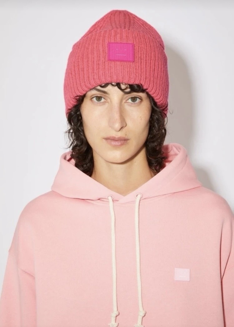 (정품) 아크네 스튜디오 라지 페이스 네온핑크 비니
