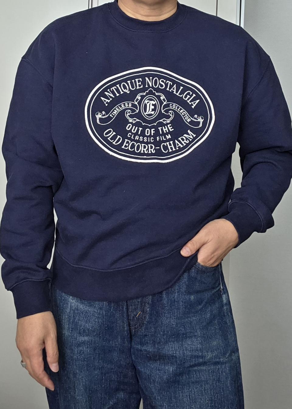 에코르 (ECORR) 맨투맨 롱슬리브 네이비 티셔츠 100