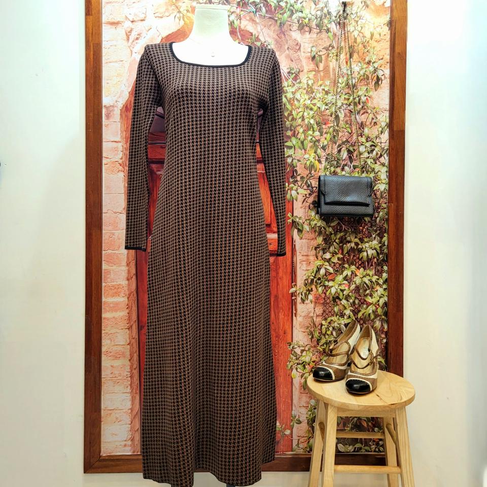 오르 ORR 하운드투스 체크 니트 원피스