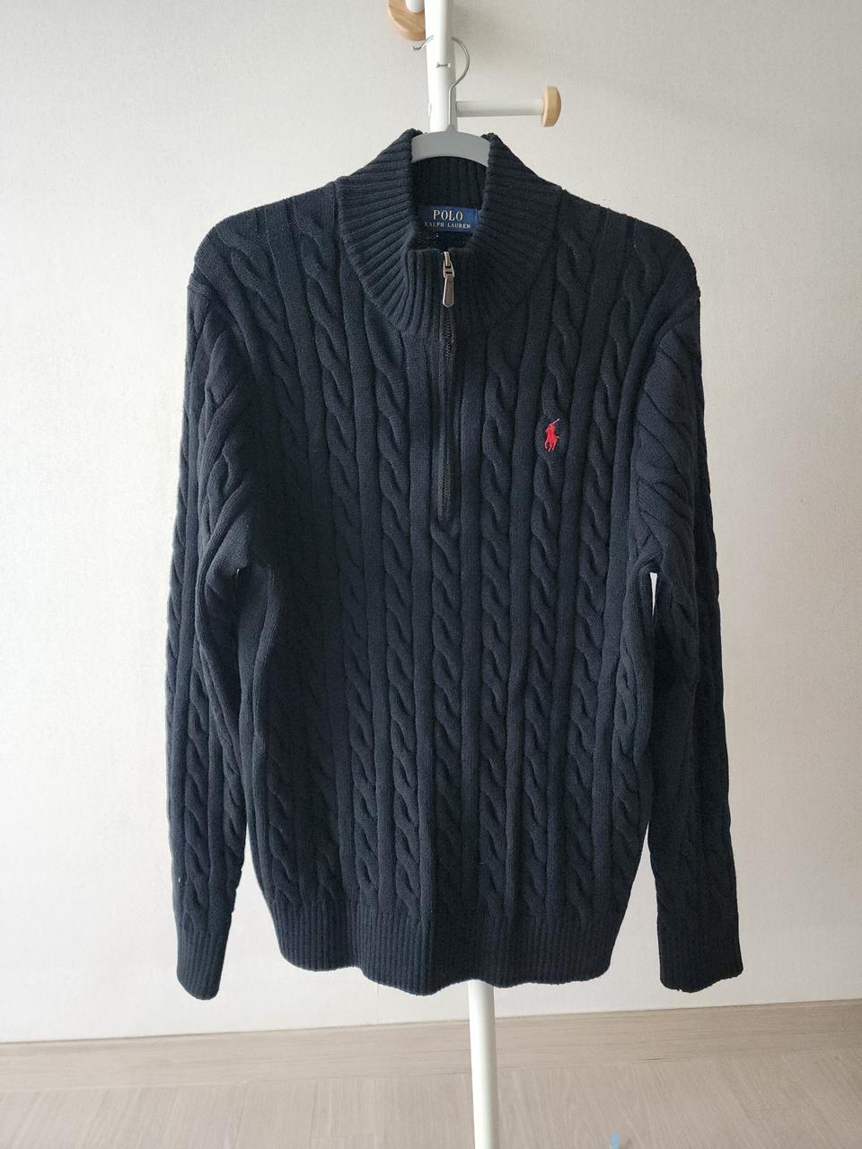 남성 폴로 반짚업 블랙