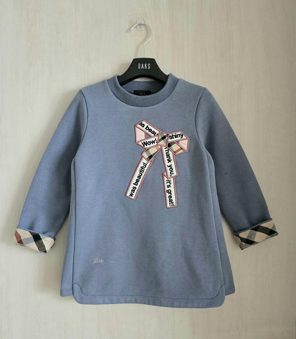 닥스키즈 여아 그래픽 기모 롱티셔츠 120사이즈