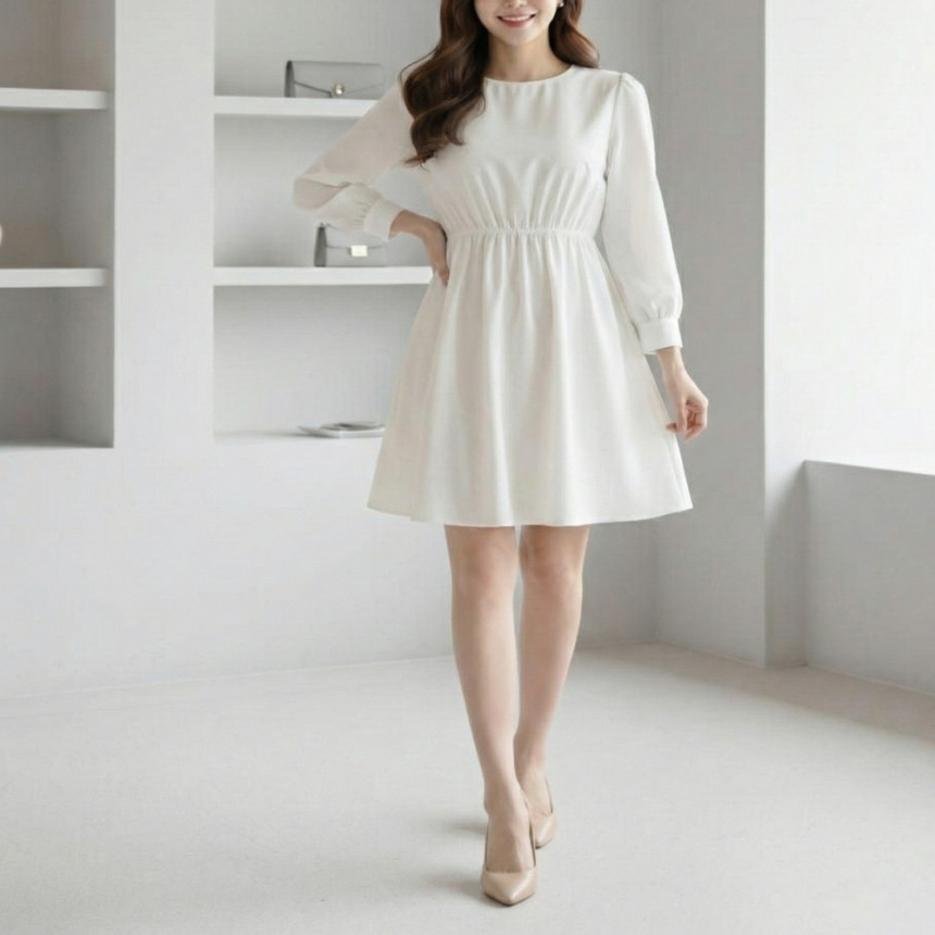 허리밴딩 셔링 소프트 미니원피스ㅡ무배