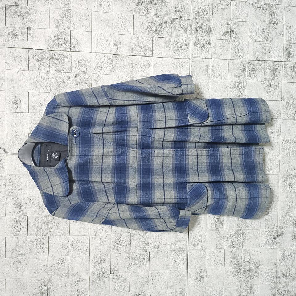 캘빈클라인진 체크 코트