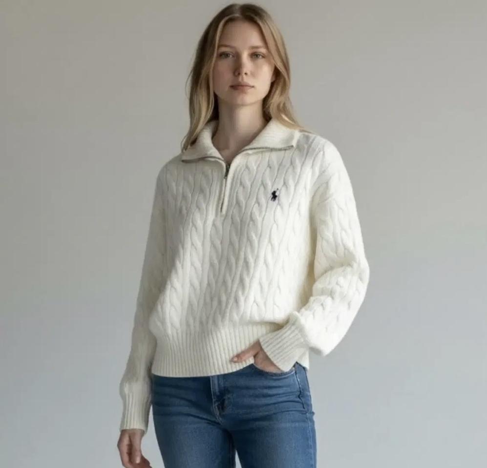 폴로 랄프로렌 케이블 하프집업 니트 S