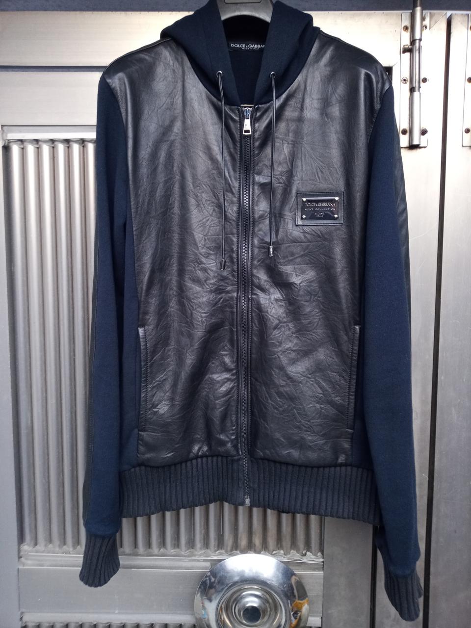정품 돌체앤가바나 남성 가죽배색 후드 집업자켓 50 상태양호