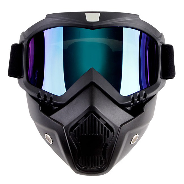 바이크 방풍 고글 마스크 선글라스 분리형 레인보우 G-435