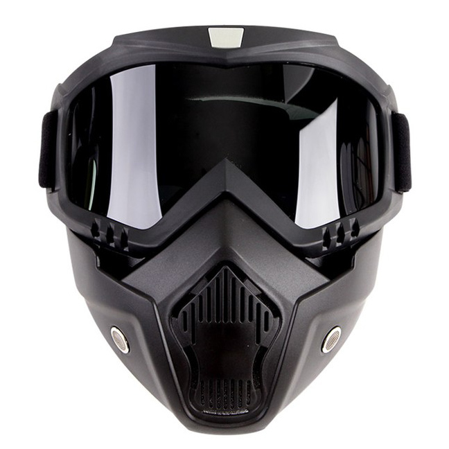 바이크 방풍 고글 마스크 선글라스 분리형 블랙 G-436