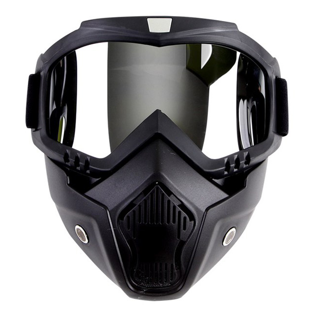 바이크 방풍 고글 마스크 선글라스 분리형 실버미러 G-437