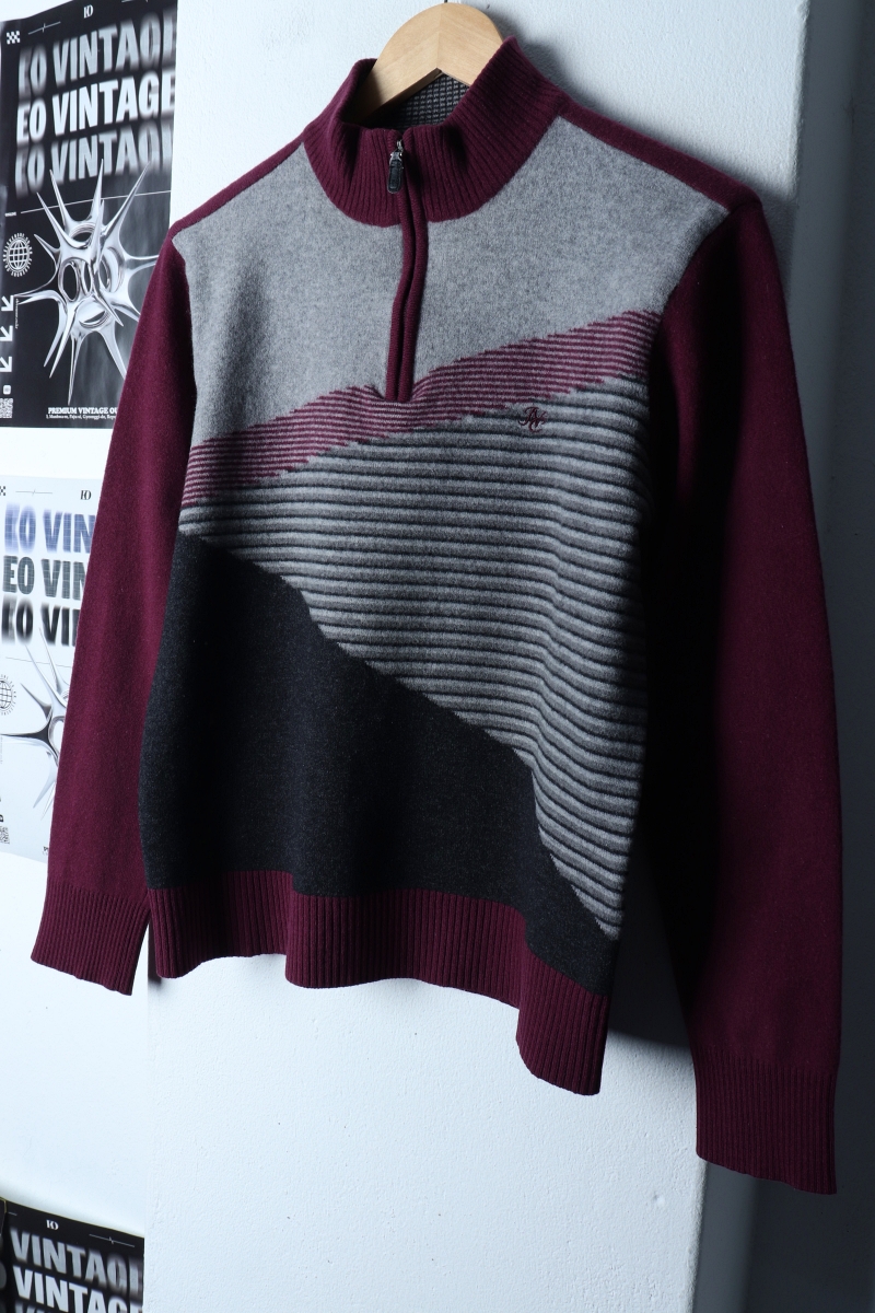 W(XL) 인디안 니트 반집업 퍼플 울-17329