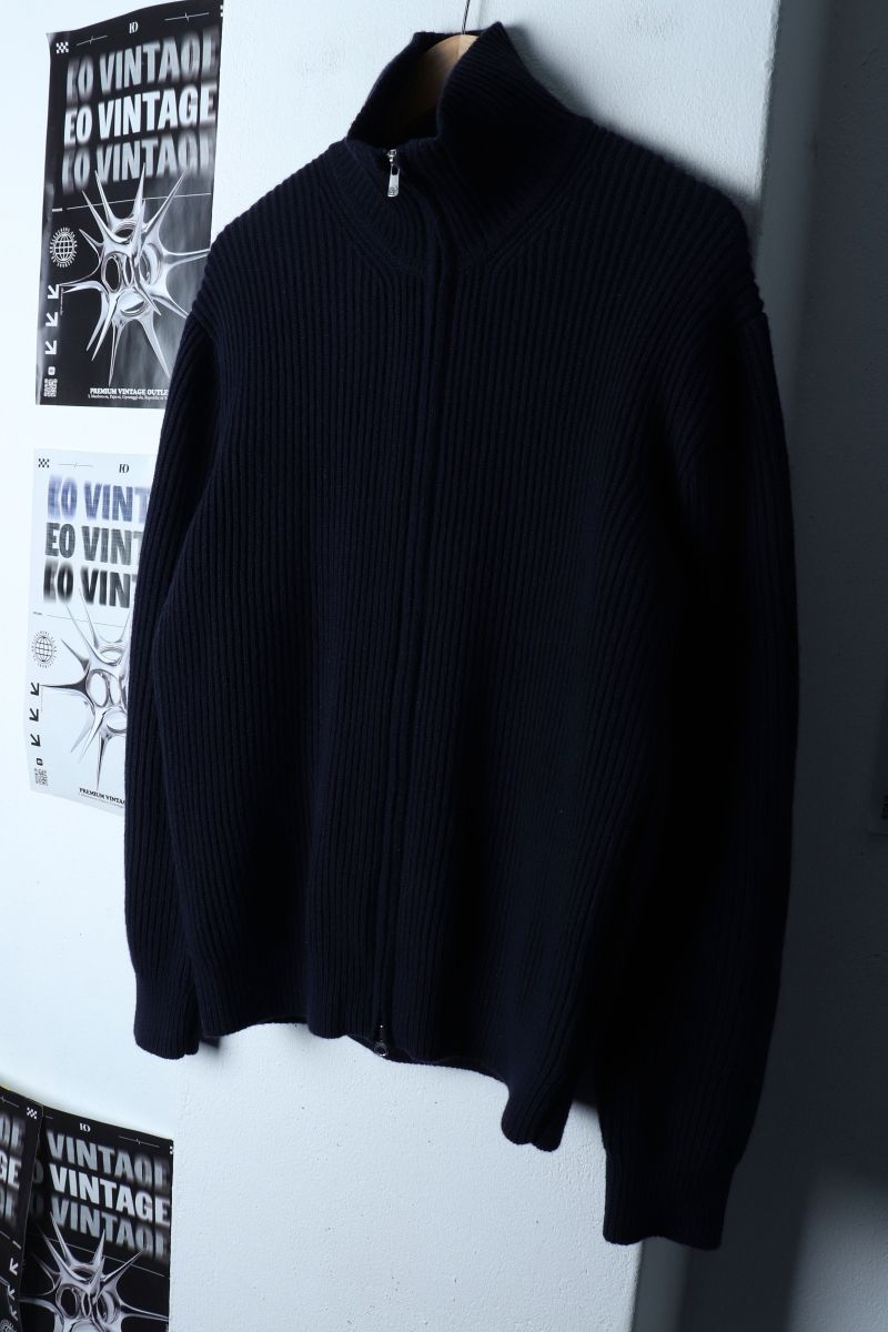 (L-XL) 인더로우 니트 가디건 집업 네이비 메리노울-1732C