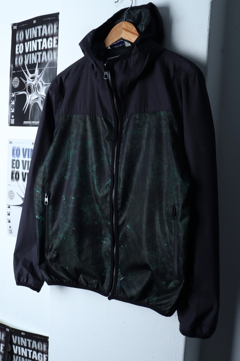 (L-XL) 자라 집업 바람막이 점퍼자켓 정글 프린팅 블랙-17332