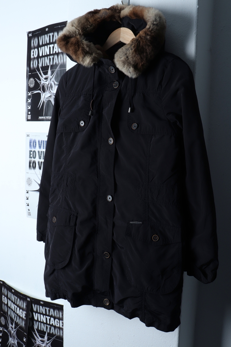 W(S) 빈폴 패딩 점퍼자켓 야상 블랙 롱 퍼-1733D