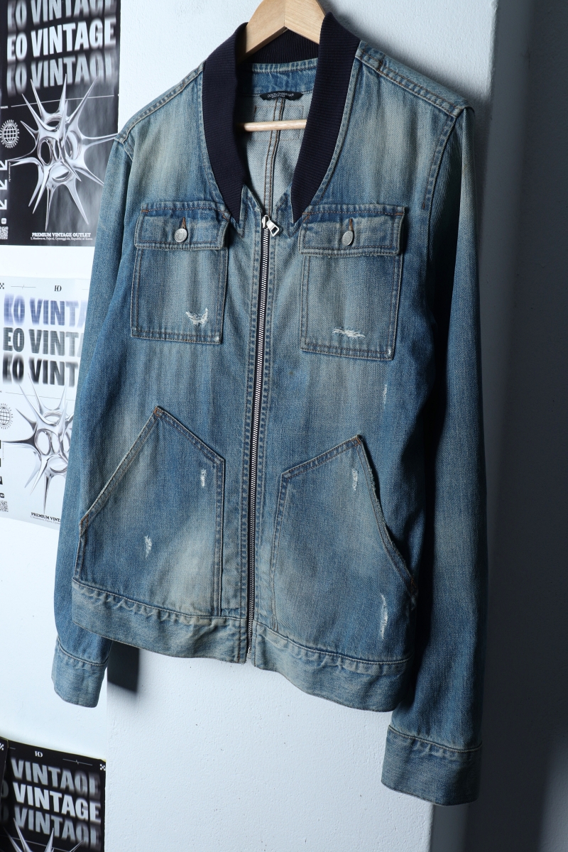 (XL) 돌체앤가바나 집업 바람막이 점퍼자켓 데님 청 트러커-17344