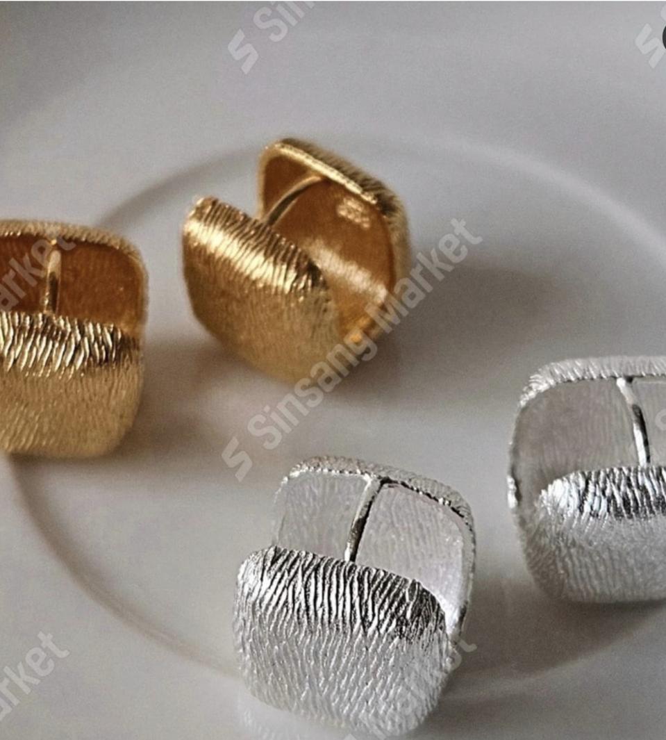 92.5법정순은 원터치 사각 귀걸이