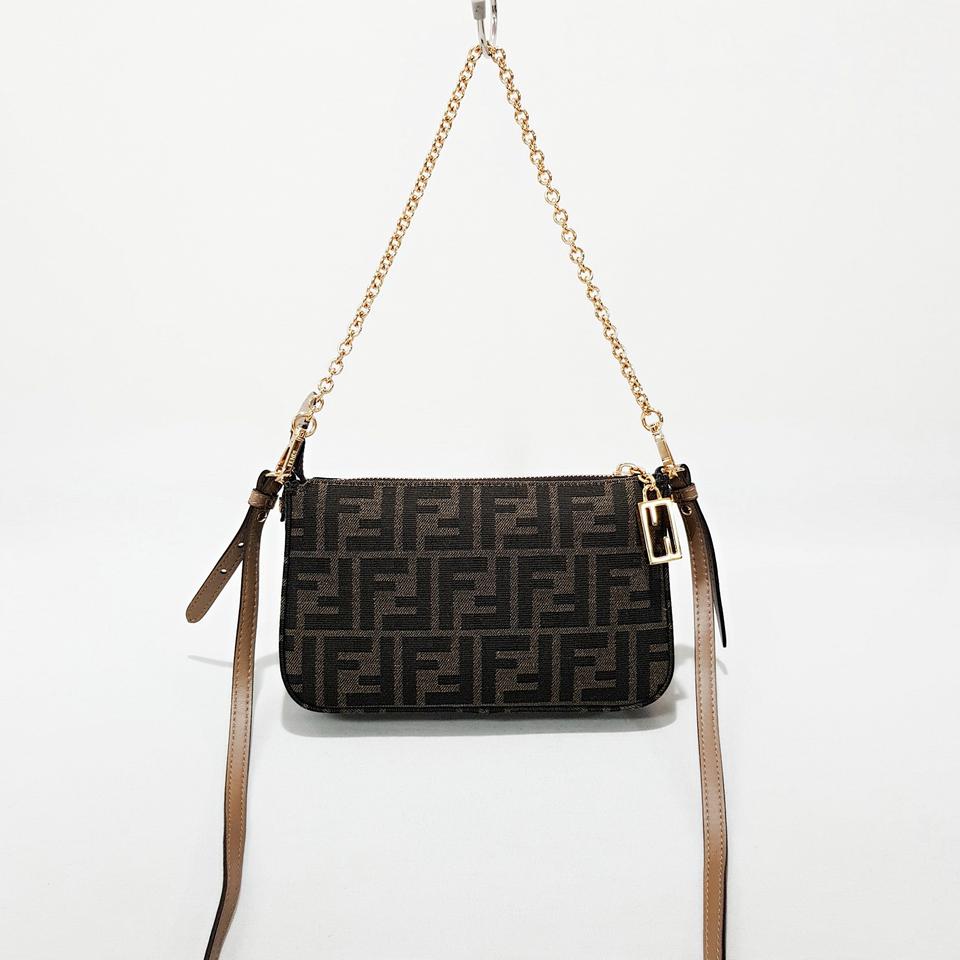 정품)펜디 자카드 FF 바게트 파우치 체인 숄더 크로스백