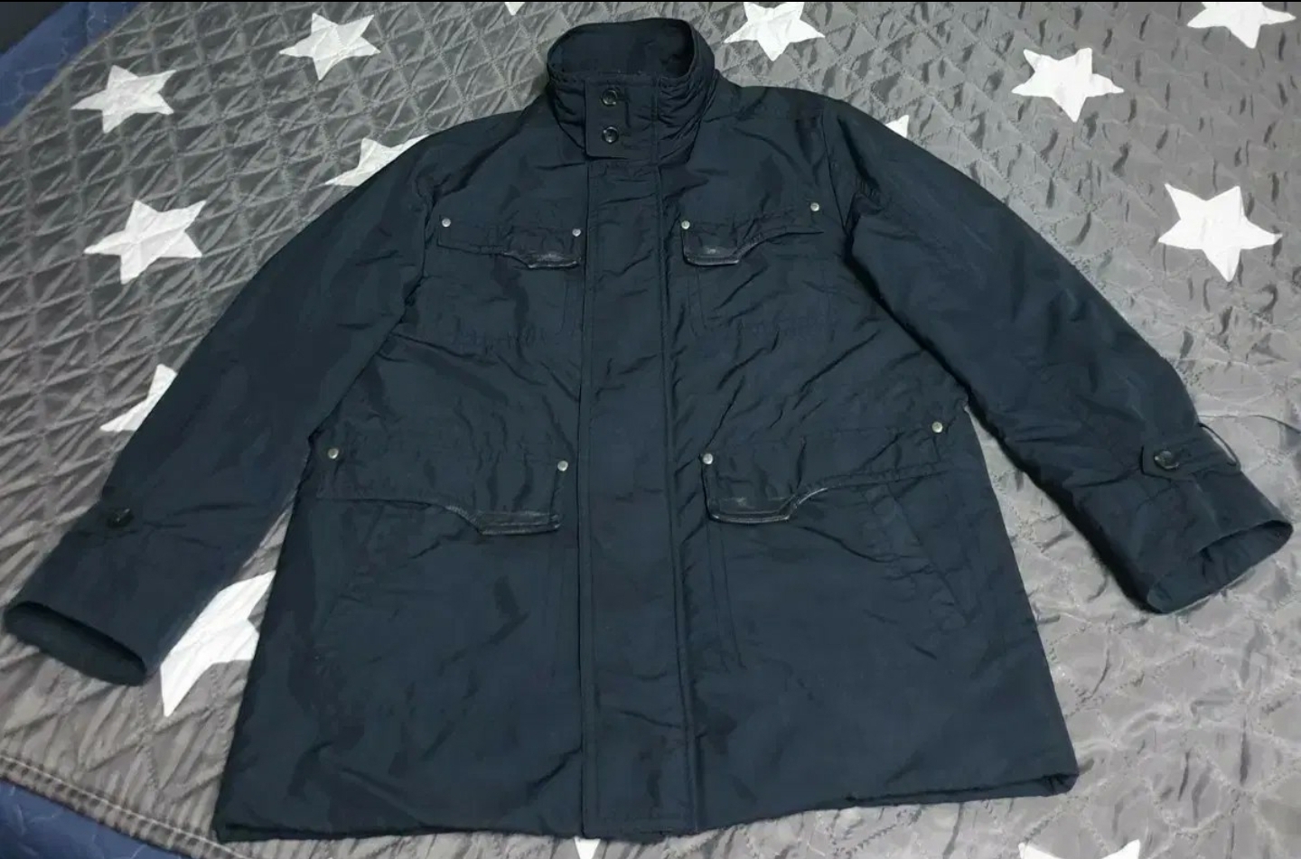 (이태리 원사) 헨리코튼 모던컨트리 클래식 양가죽배색 사파리 점퍼 (M)