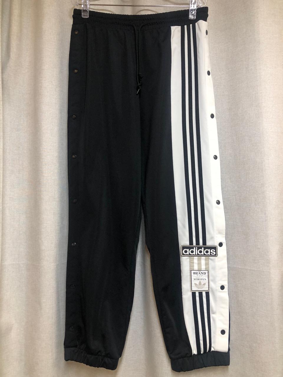 아디다스 아디브레이크 스냅 버튼 팬츠 블랙/화이트 (L)