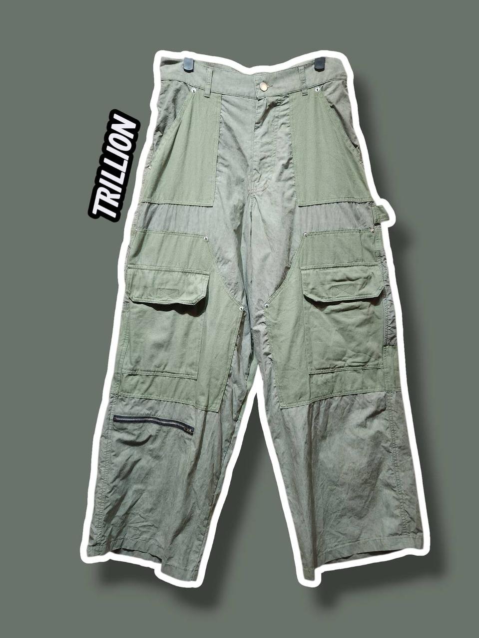 L/ 트릴리온 와이드 카고팬츠 카키 /0213