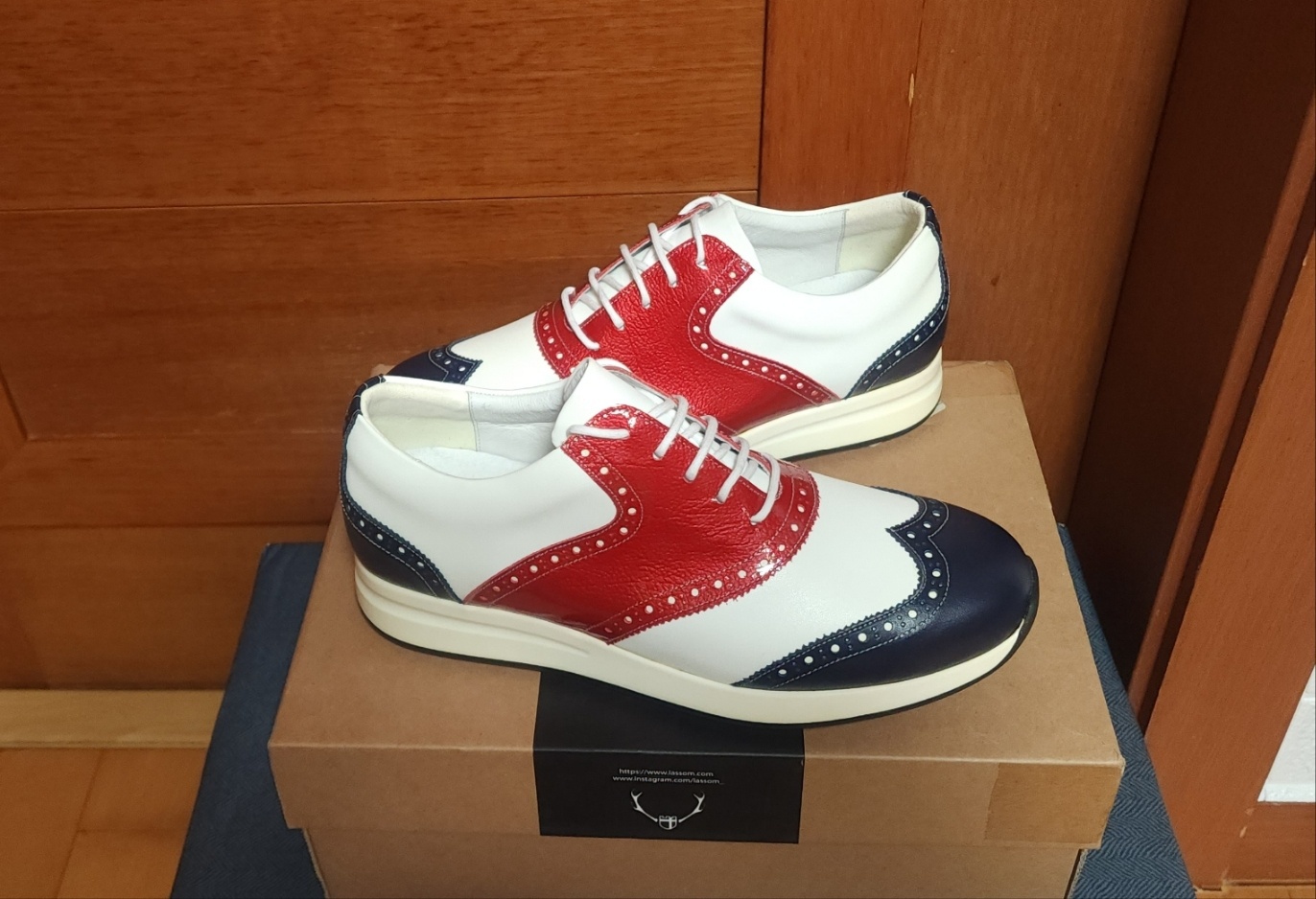 라쏨 255 남성 골프화 수제화 국산 소가죽 운동화