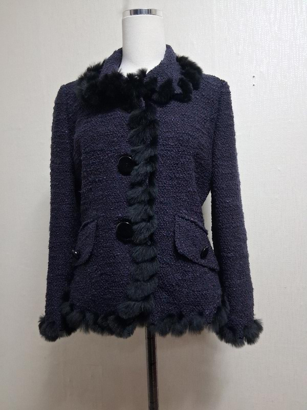 STAC 일본구제 네이비 진보라 모직 숏쟈켓 여성 66 원산지 일본 