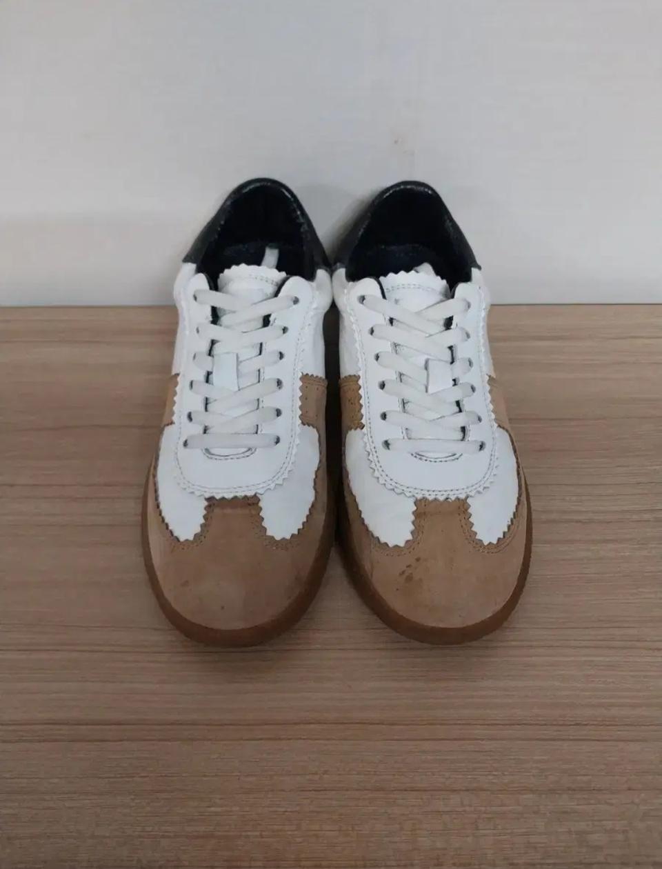 여성 슈콤마보니 가죽 스니커즈, 가죽 운동화 (365/ 235)