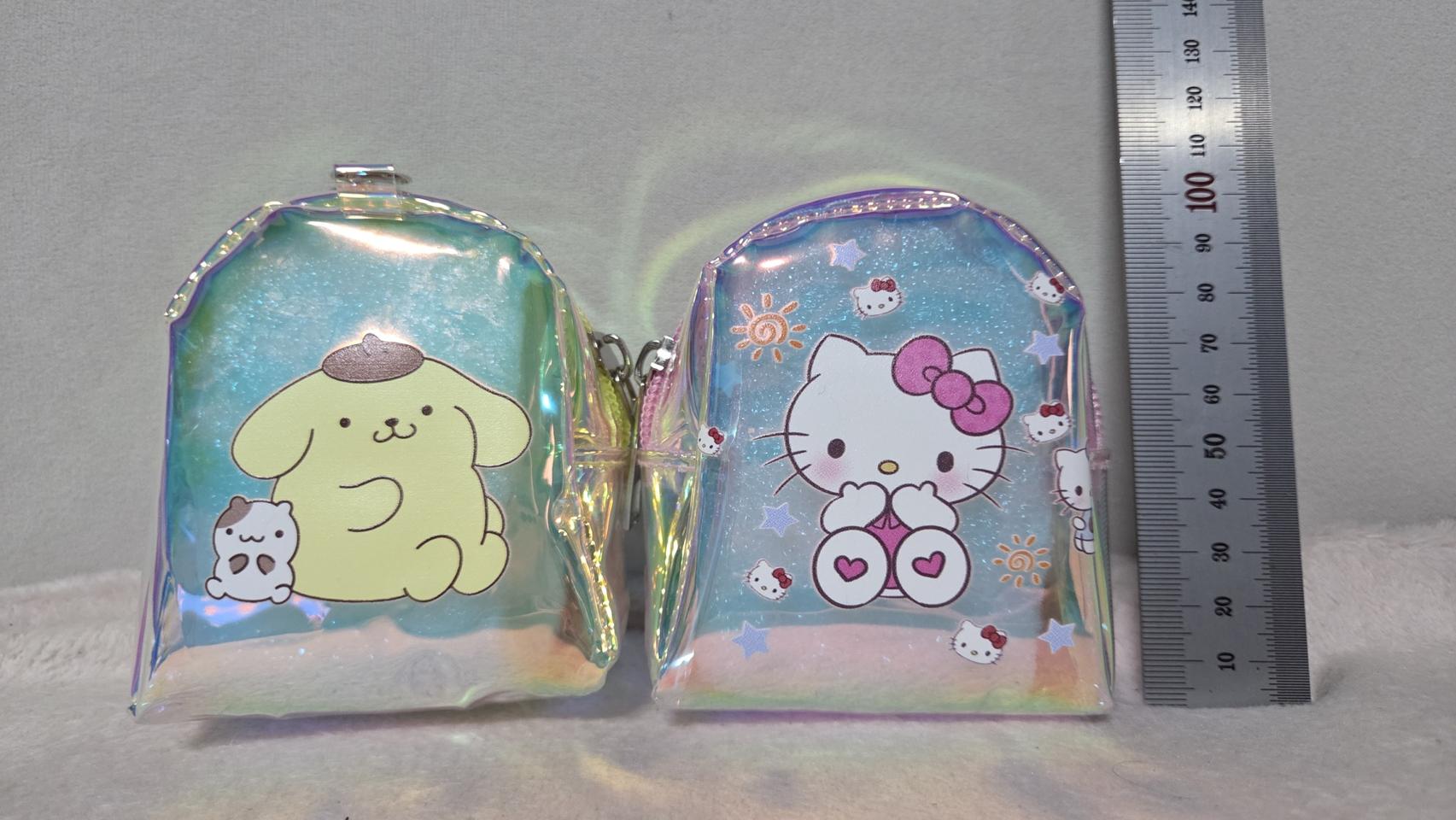 키티 폼폼푸린 홀로그램 동전지갑키링