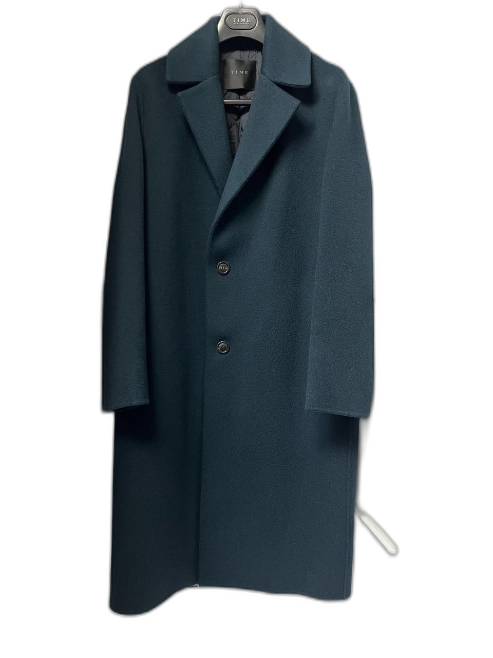 타임옴므 다크그린 캐시미어 세미오버핏 핸드메이드 코트 95사이즈