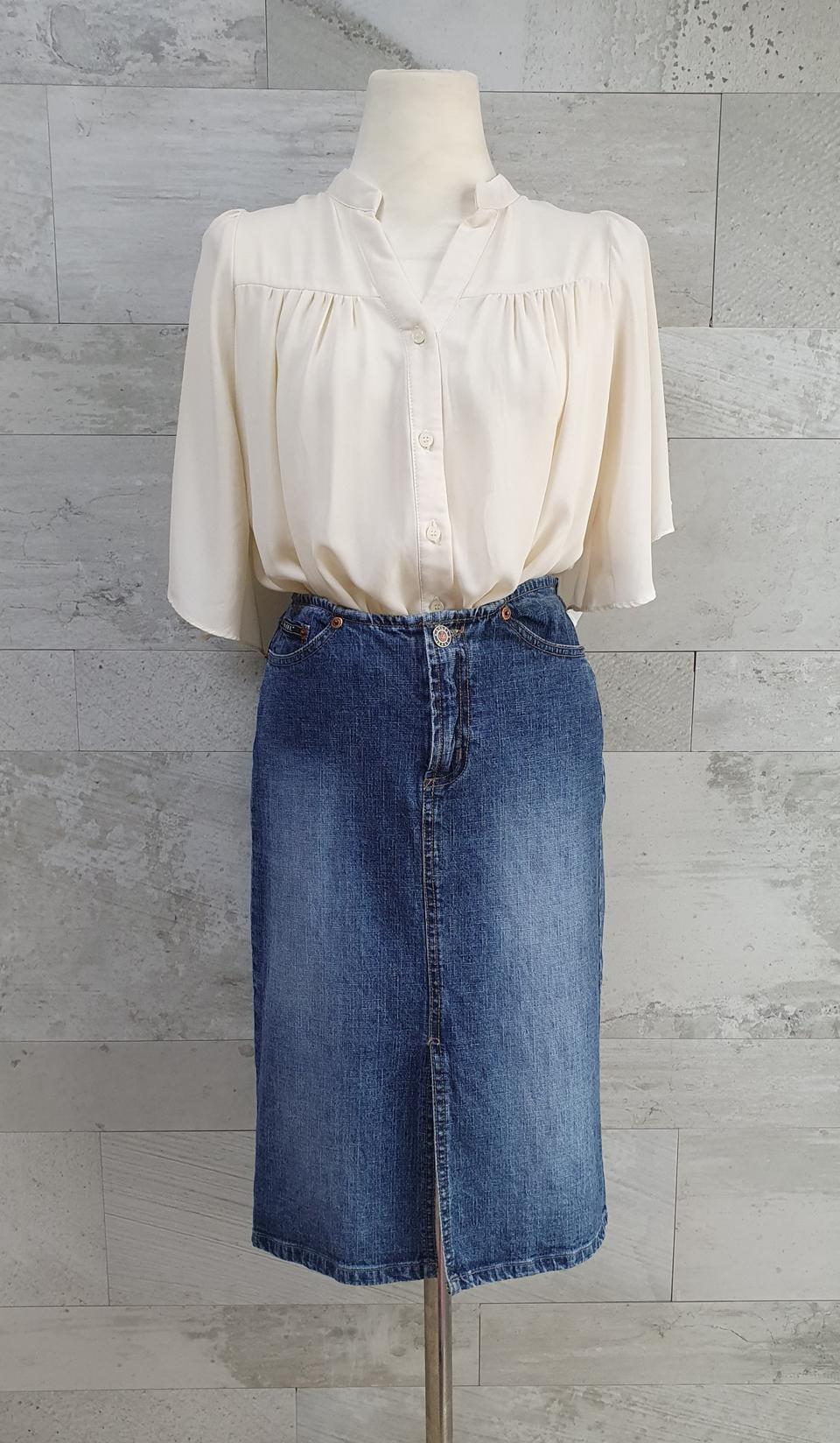 (상태좋음)미디기장 청치마 S~M사이즈