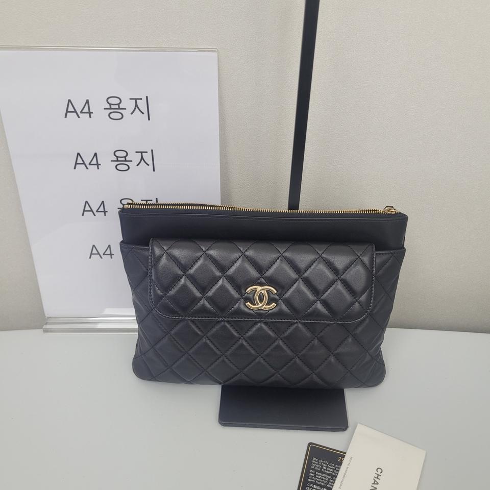 샤넬 AP1189 램스킨 더블 플랩 클러치백 (누나명품중고)