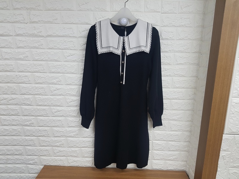 사틴 니트 원피스 (55)레이온 미착용