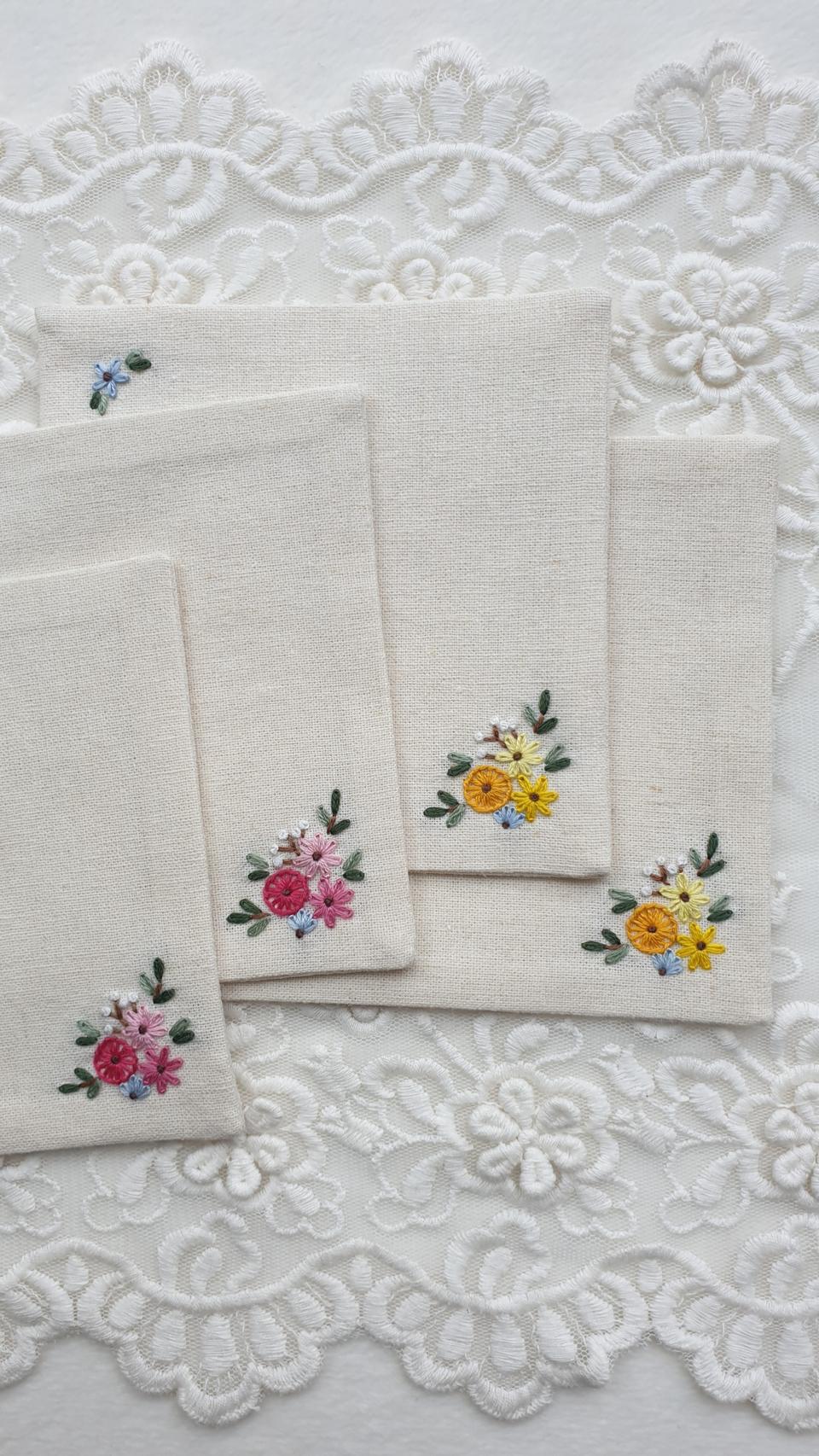 프랑스자수 티코스터(2장 세트)