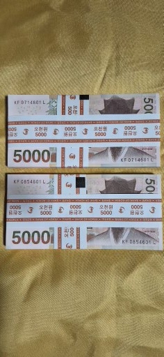 5000원 0포인트 빠른번호 미사용 신권 100장 다발