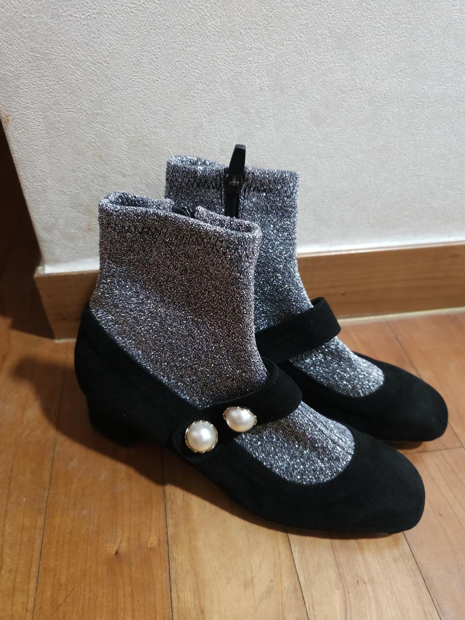 새상품)미소페 글리터 삭스 펄 메리제인 부티