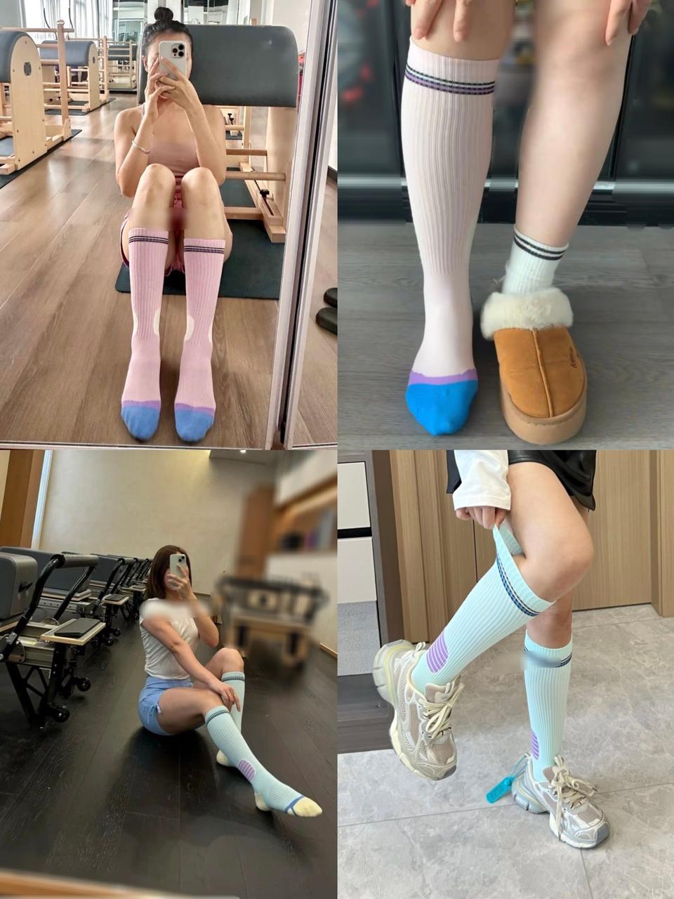 3컬레요가격~ 요가 필라테스 러닝 줄넘기 니삭스 스타킹 긴 양말