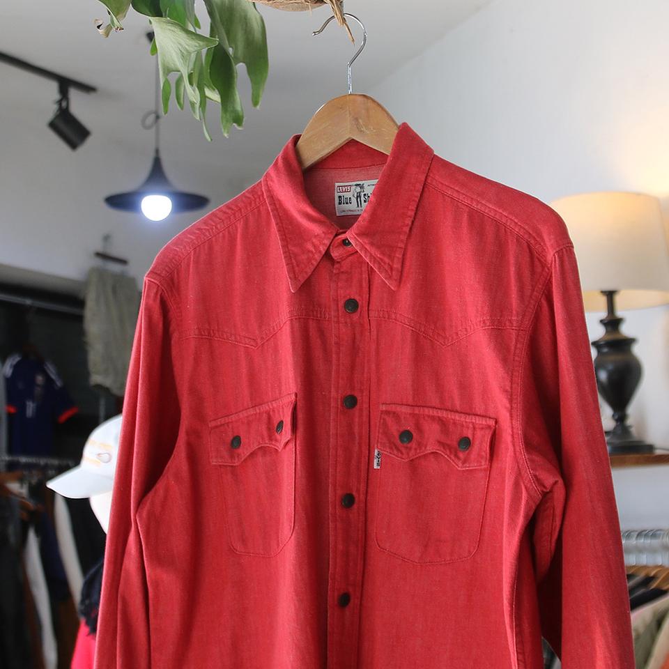 (착용컷) 90's 리바이스 화이트탭 웨스턴 셔츠 (남성용 103)
