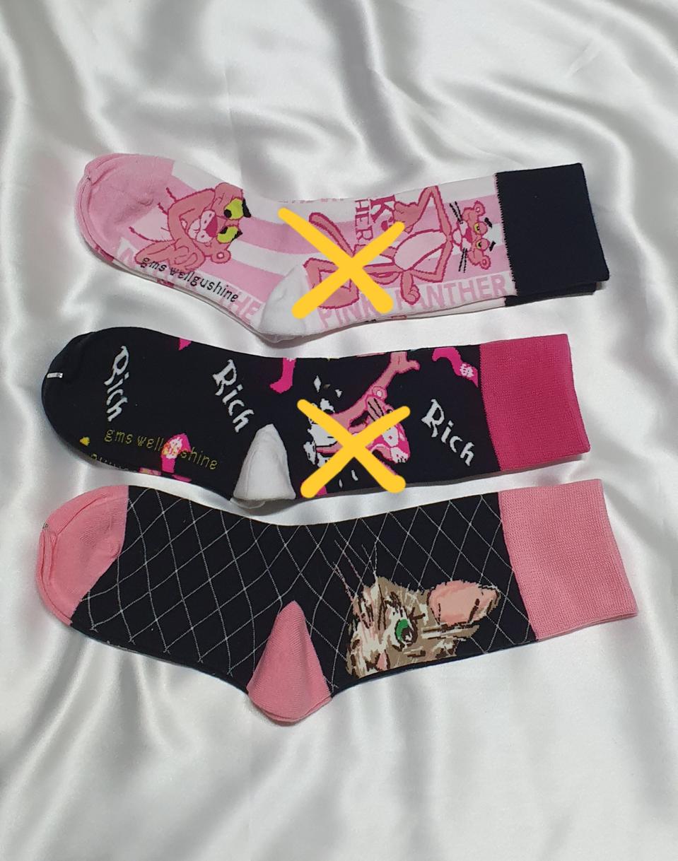 개당가격이예요~ 핑크 블랙 핑크 고양이 하트 양말