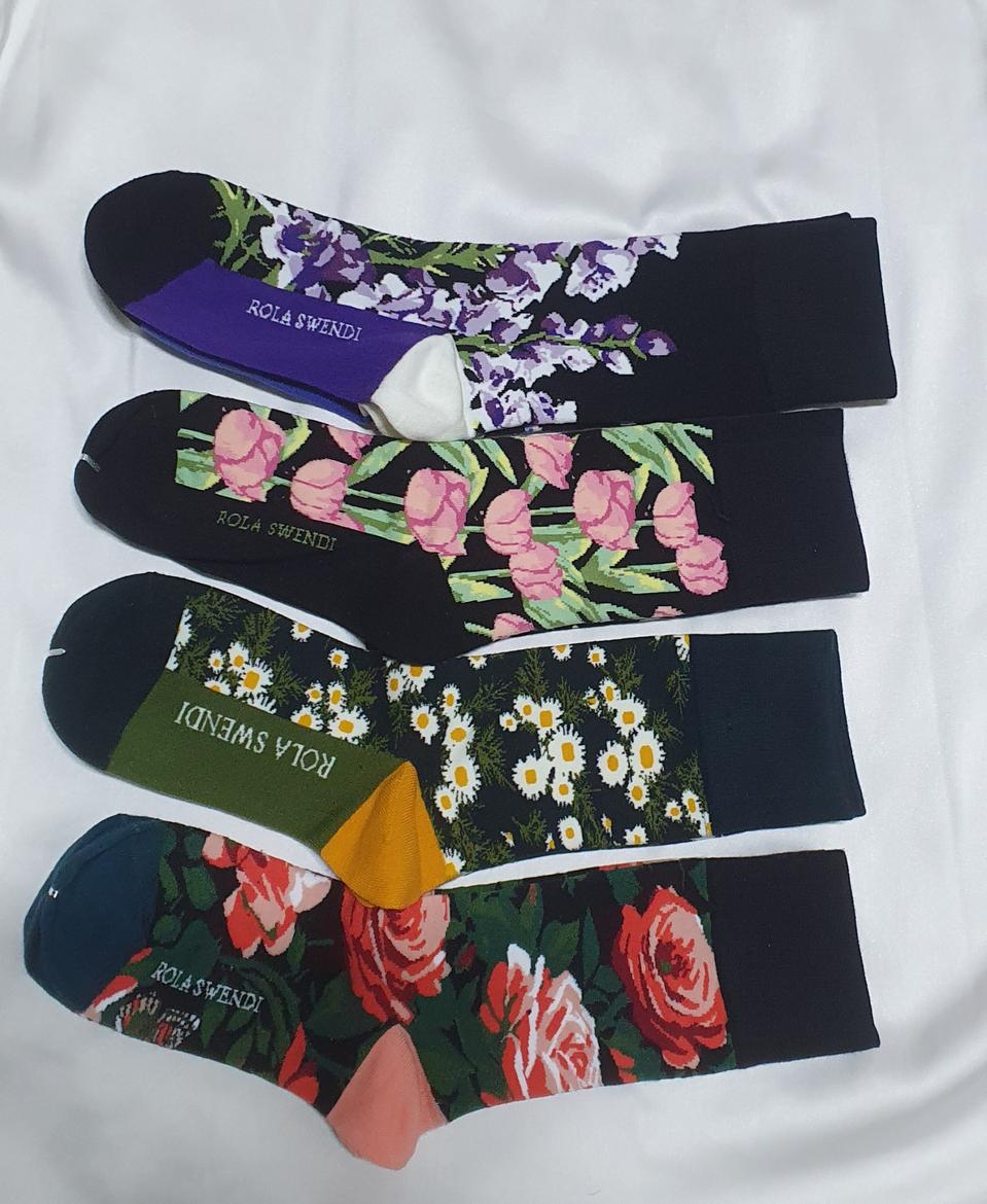 개당가격이예요~ 퍼플 그린 옐로우 꽃패턴 양말