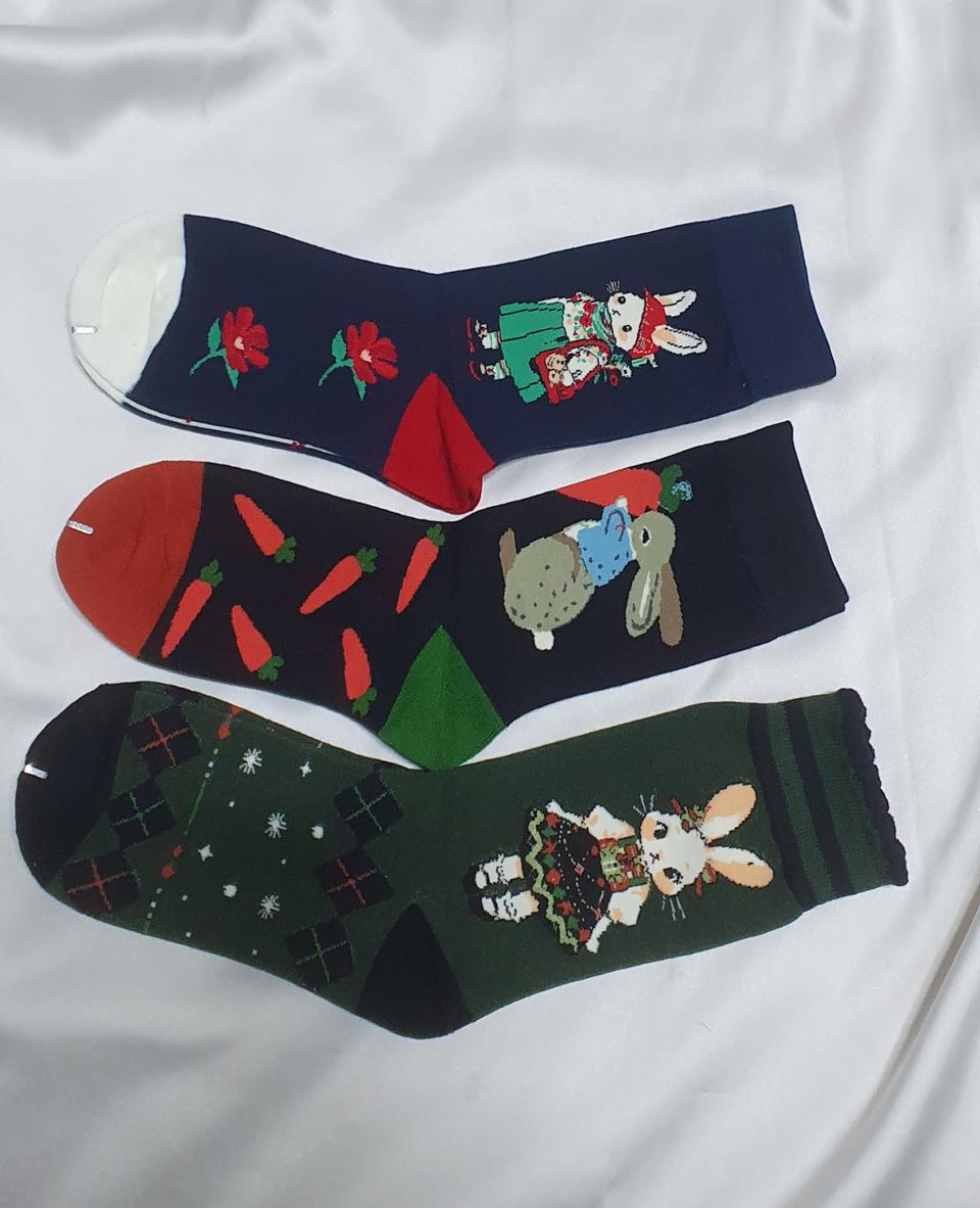 개당가격이예요~ 그린 블루 토끼 꽃 당근 체크 스트라이프 양말