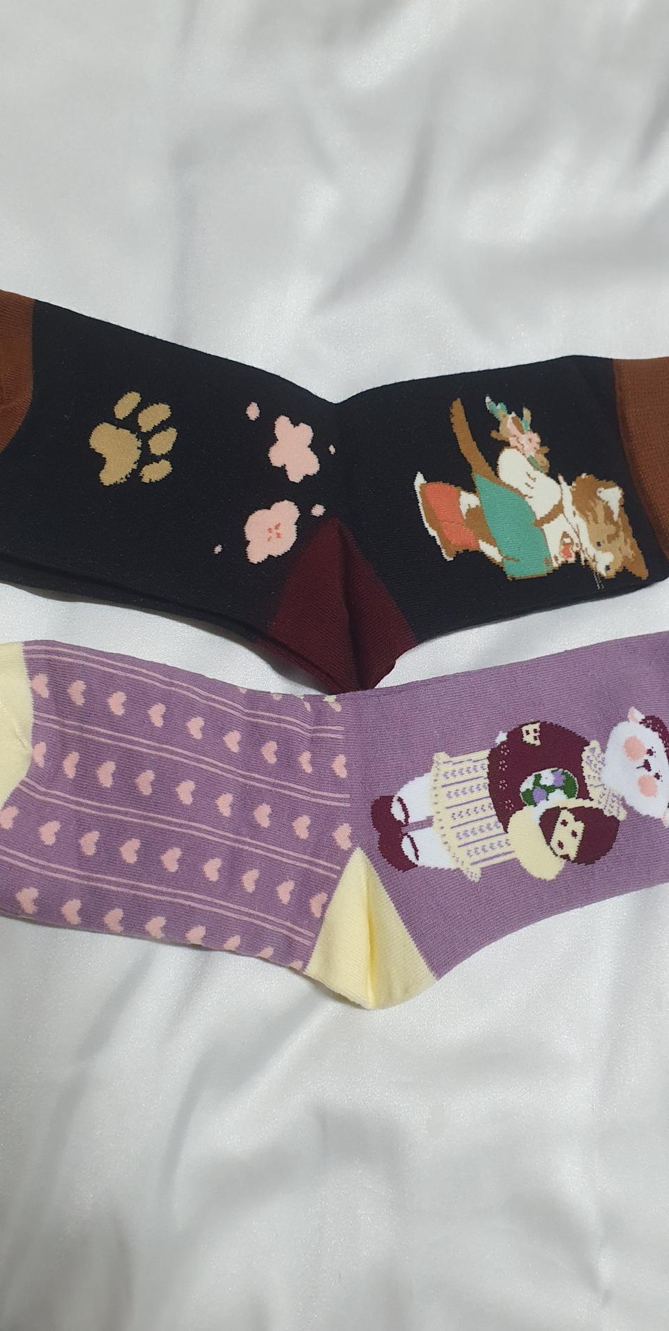 개당가격이예요~ 퍼플 레드와인 고양이 토끼 하트 발자국 양말