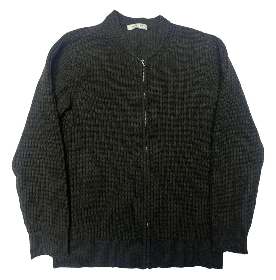 산드로 카키니트집업 S