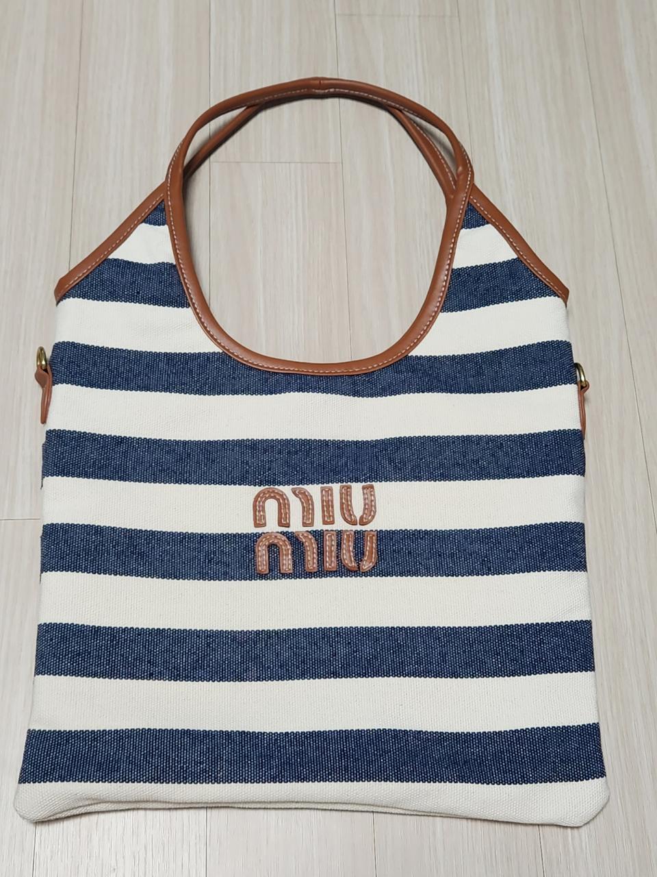 핸드메이드 미우미우 숄더백 캔버스