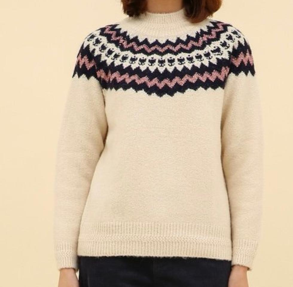 실착1회.써스데이아일랜드 노르딕 니트 아이보리 색상 55사이즈