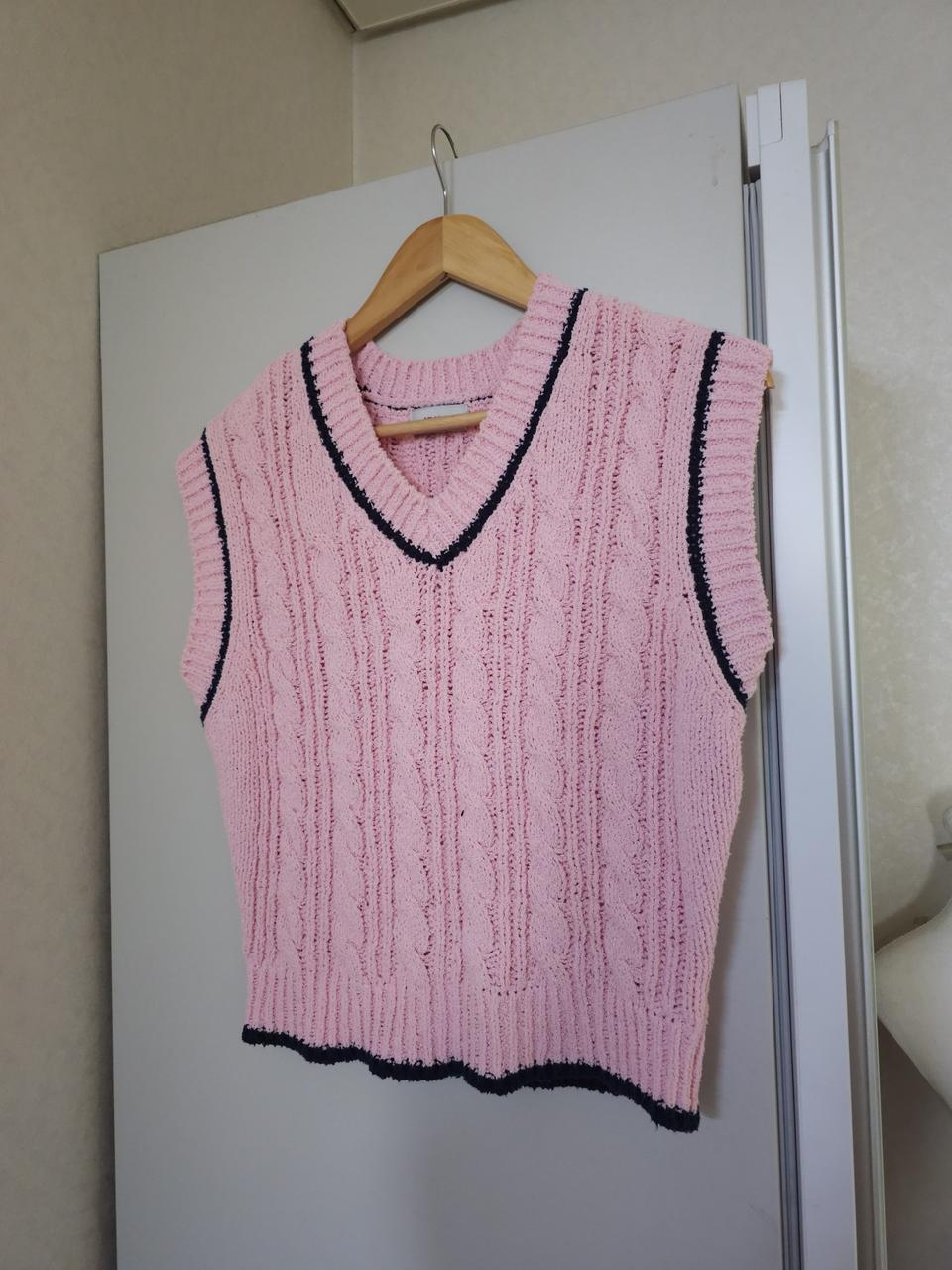 among 어몽 면 꽈배기 조끼 베스트