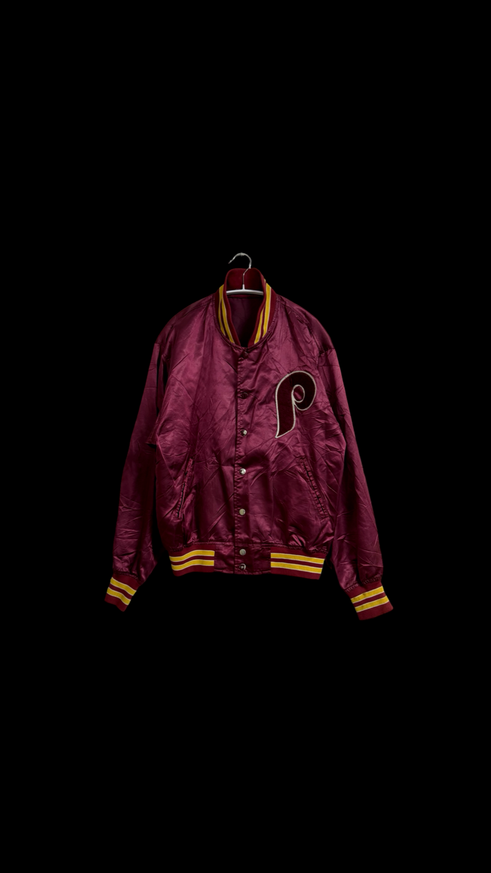 80s 필라델피아 필리스 새틴 봄버 자켓