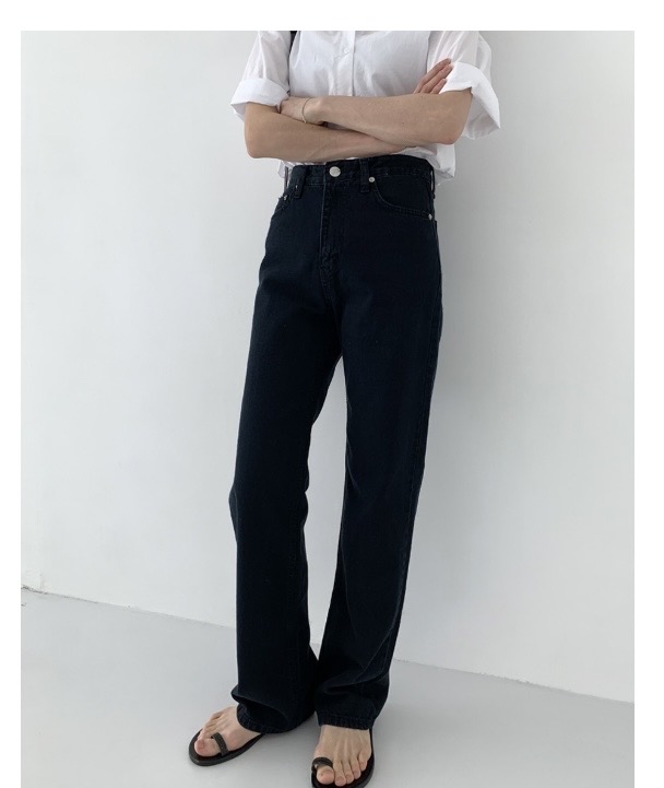 (새상품) 워싱 데님팬츠 네이비블랙