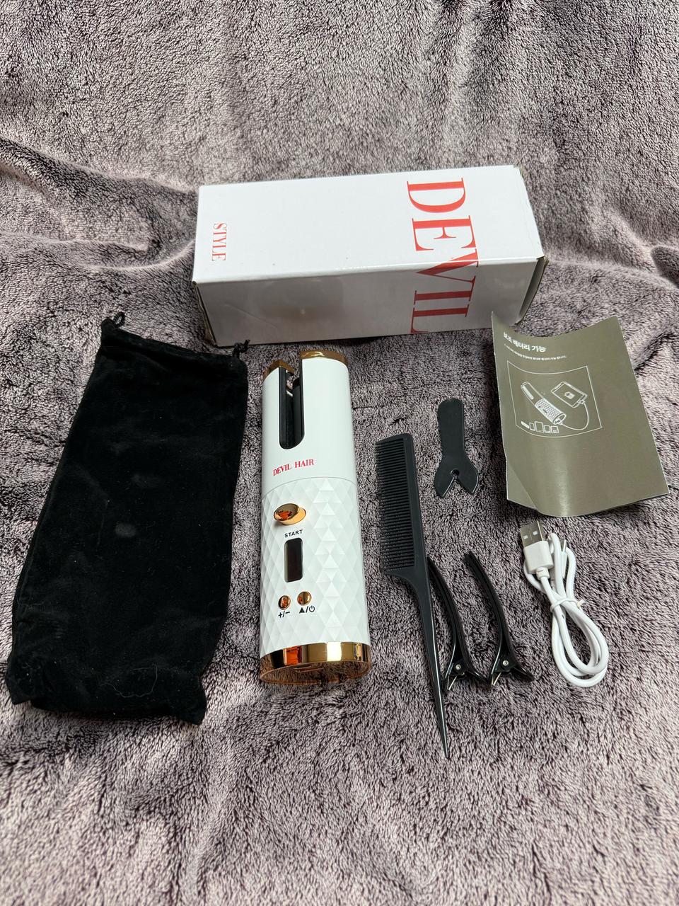 데빌헤어 무선 자동 클릭 고데기 미사용제품