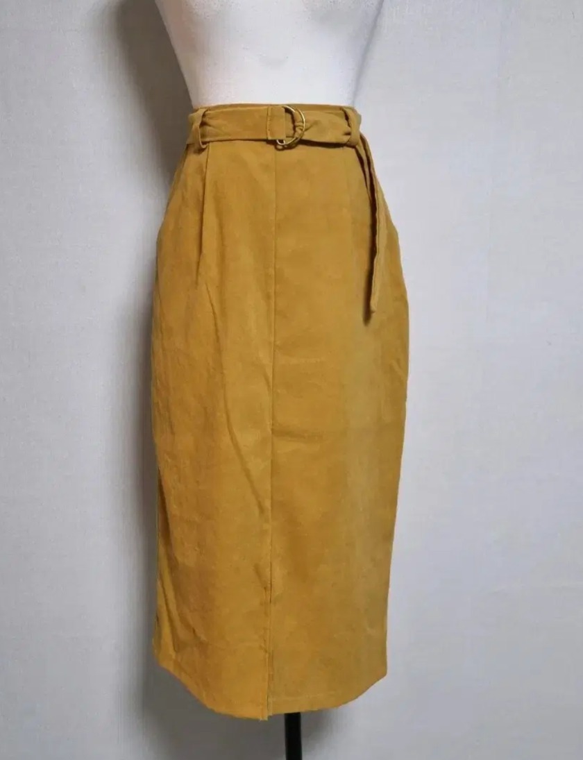 LS66머스타드벨트롱스커트