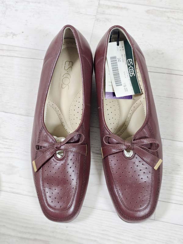 에스콰이아 ESCOS 240 소가죽 로퍼 플랫슈즈 와인 새상품급