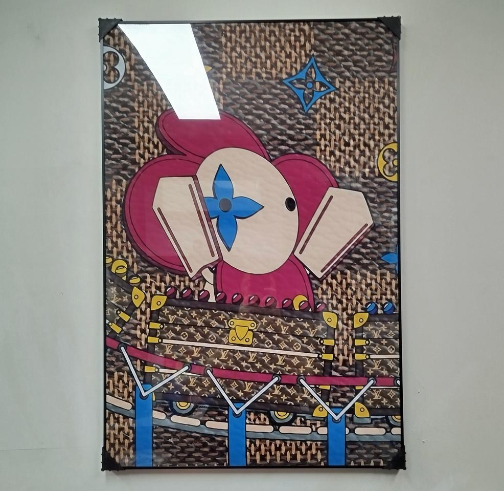 루이비통 캐릭터 인형 모노그램 그림 액자 팝아트 유화 거실 그림액자 소품
