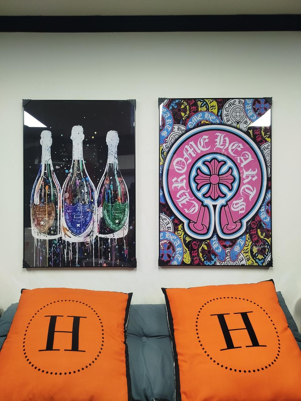 돔페리뇽 샴페인 크롬하츠 그림 액자 팝아트 유화 거실 그림액자 인테리어